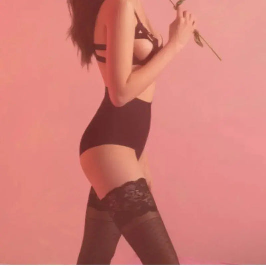 bas autofixant linette - Rouge Frisson, Boutique Erotique en Ligne