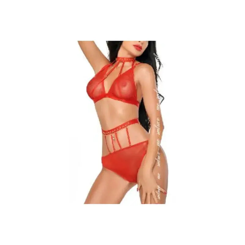 ensemble sexy dotty rouge - Rouge Frisson, Boutique Erotique en Ligne