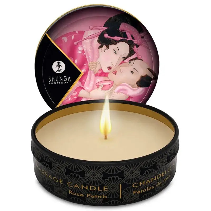 bougie de massage roses shunga - Rouge Frisson, Boutique Erotique en Ligne