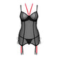 ensemble guepiere et string rumba - Rouge Frisson, Boutique Erotique en Ligne