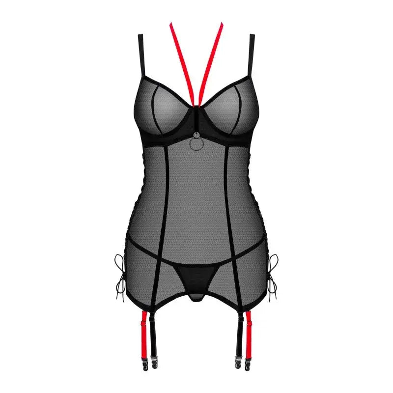 ensemble guepiere et string rumba - Rouge Frisson, Boutique Erotique en Ligne