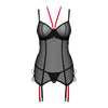 ensemble guepiere et string rumba - Rouge Frisson, Boutique Erotique en Ligne