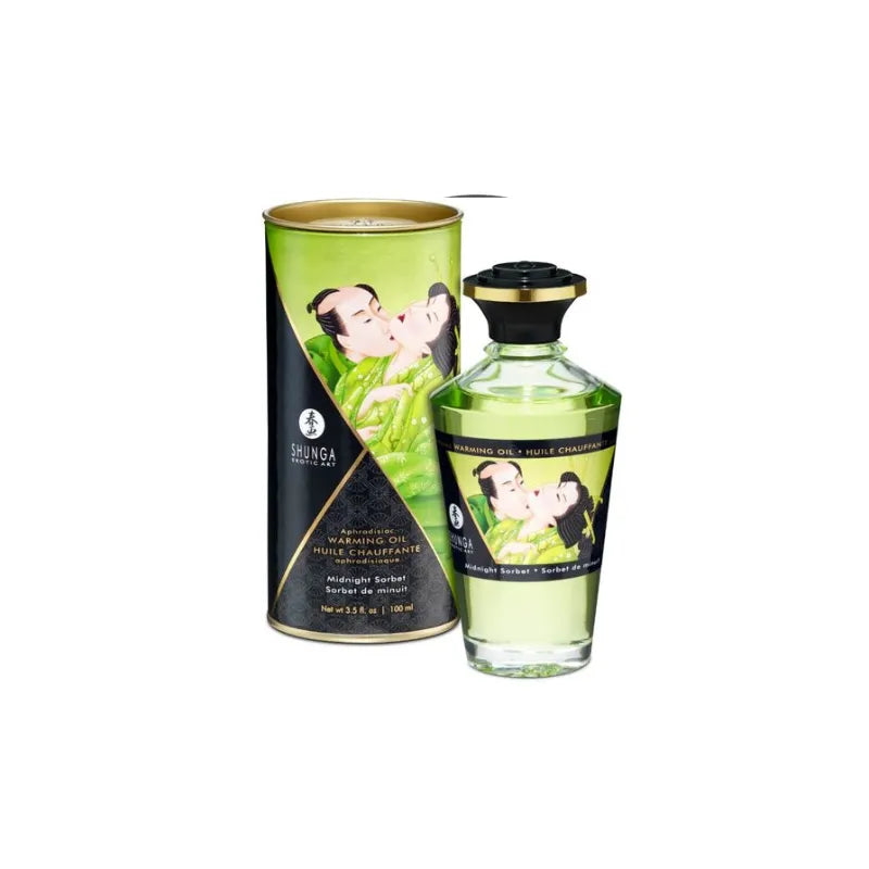 huile de massage chauffante sorbet de minuit shunga - Rouge Frisson, Boutique Erotique en Ligne