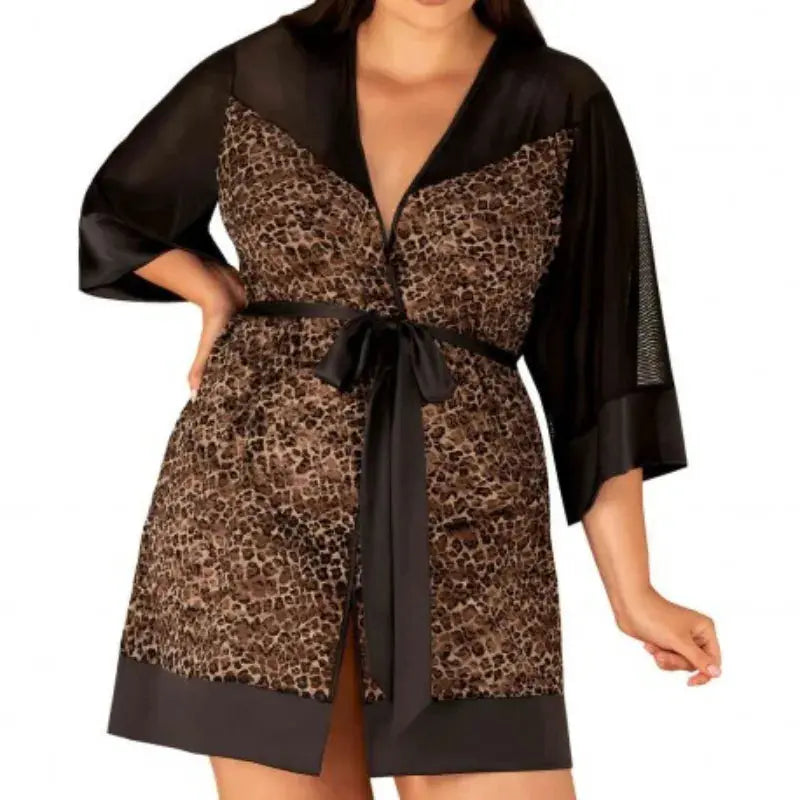 peignoir leopard allunes - Rouge Frisson, Boutique Erotique en Ligne