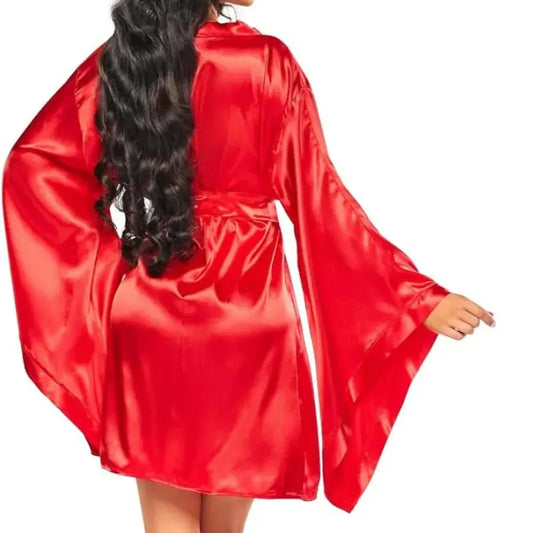 samira peignoir sexy rouge - Rouge Frisson, Boutique Erotique en Ligne