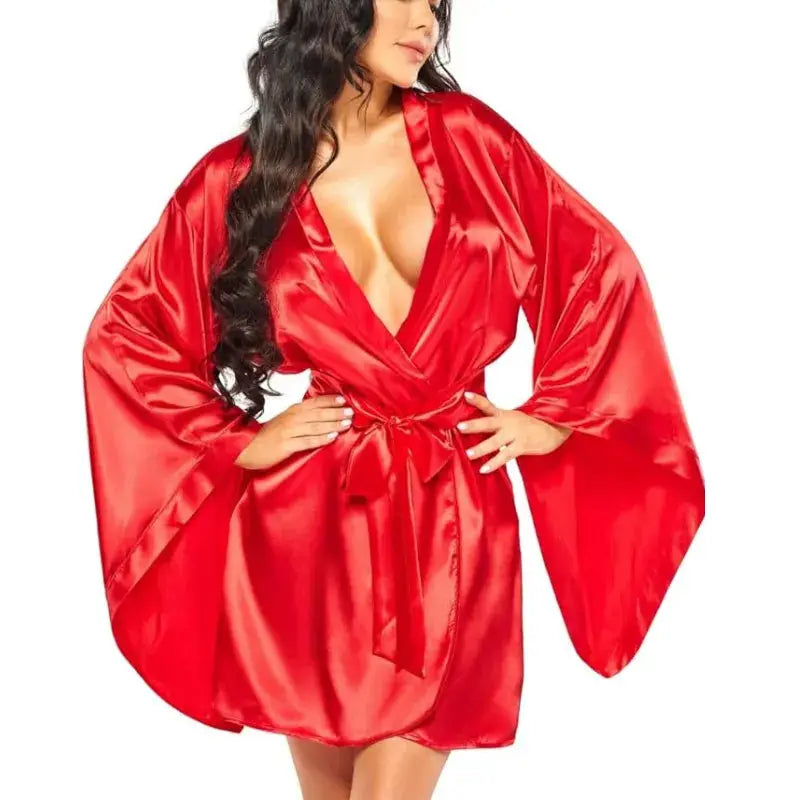 samira peignoir sexy rouge - Rouge Frisson, Boutique Erotique en Ligne